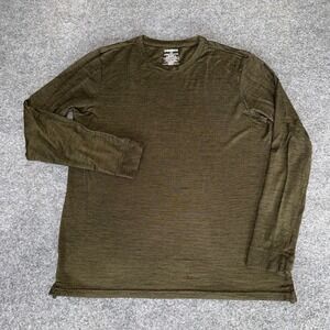 Bombas Mens Medium Merino Wool Tencel Blend Long Sleeve Shirt Olive Casual Soft